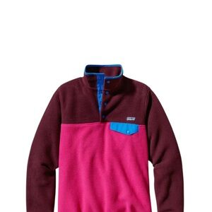 Patagonia Pink and Burgundy Women's t snap synchilla
